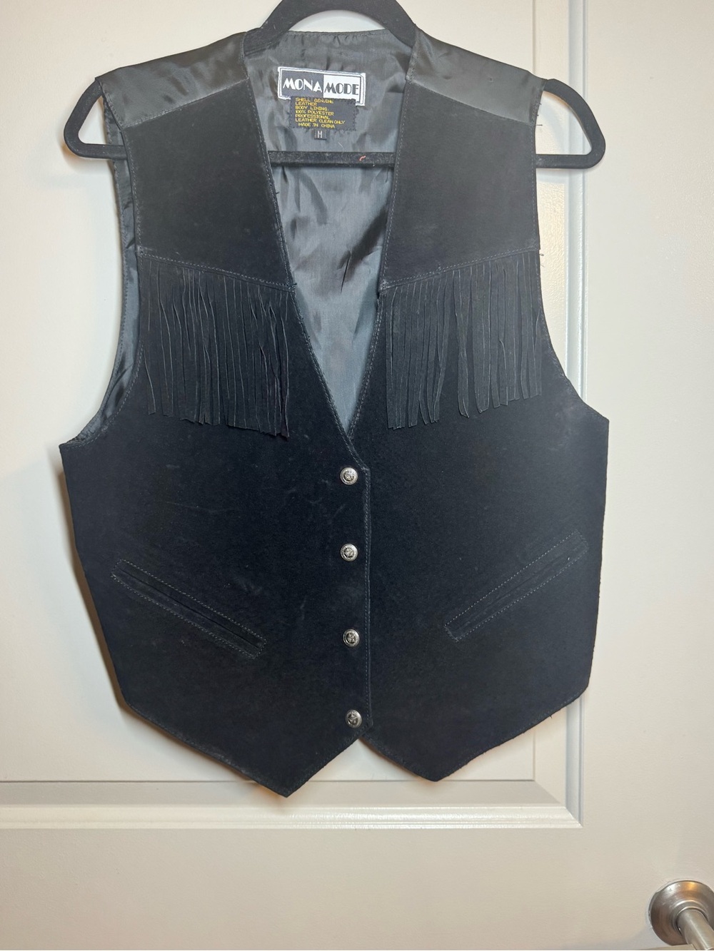 Mona Mode Black Suede Fringe Vest